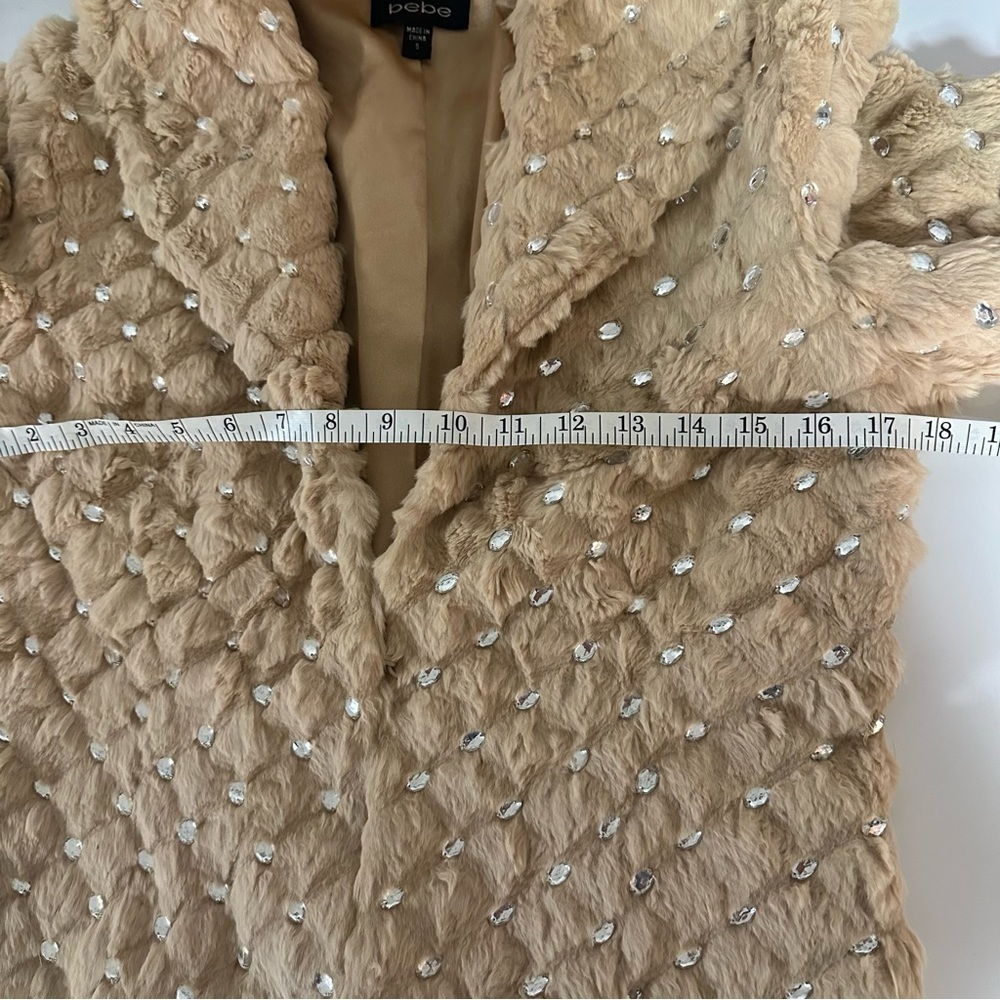 *RARE* Bebe Rhinestone Rabbit Fur Coat - Picture 13 of 14
